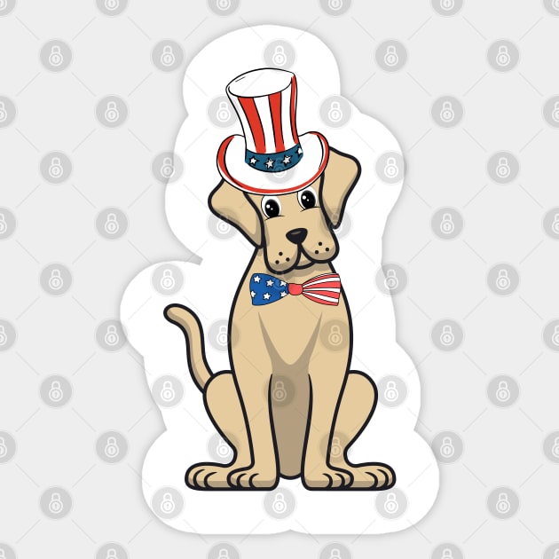 Funny big dog is wearing uncle sam hat Sticker by Pet Station